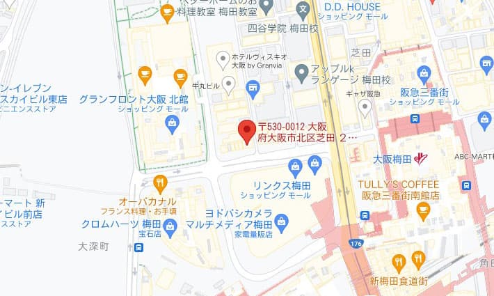 ゆうメンタルクリニック大阪院 地図